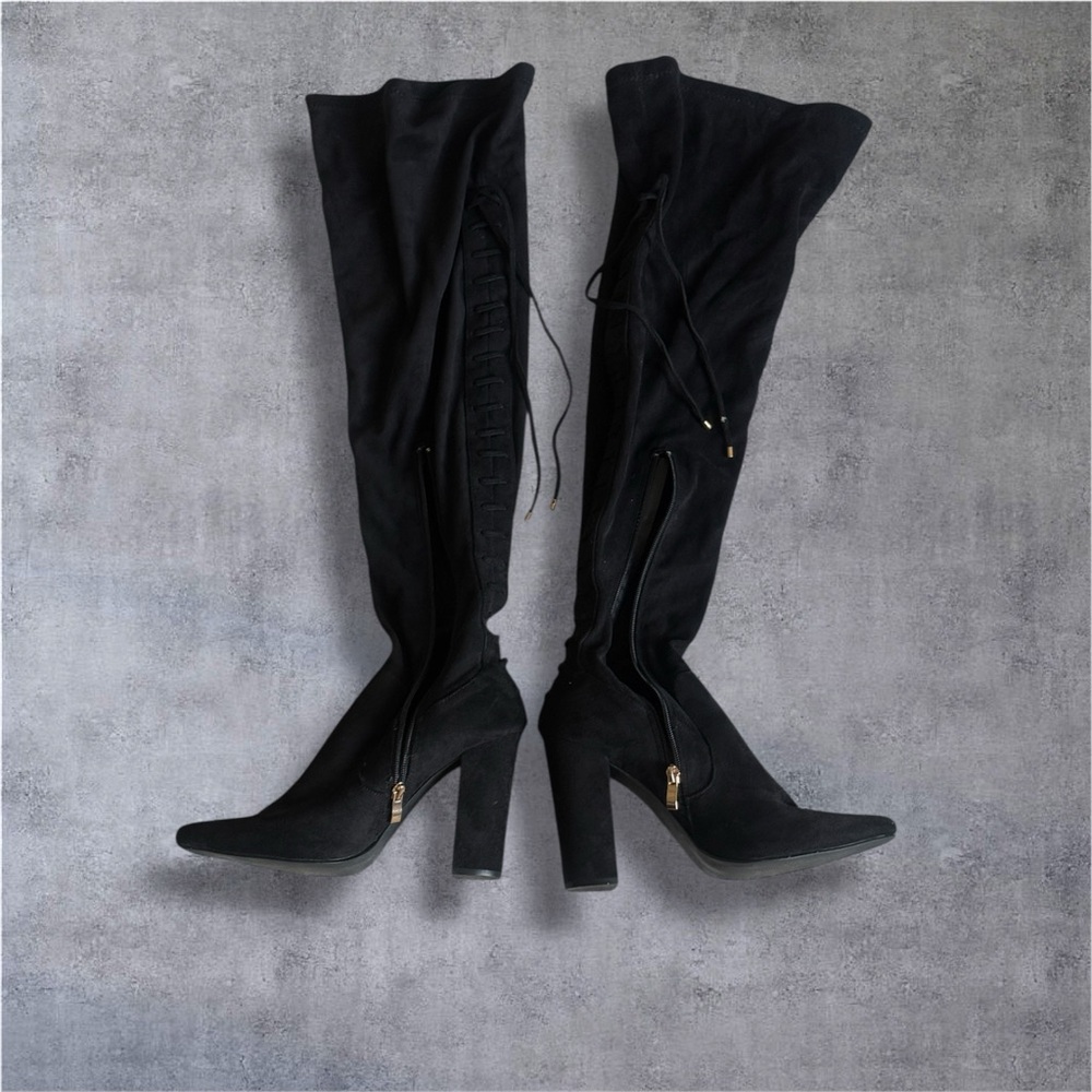 Shoe Dazzle Black Over-the-Knee Boots
